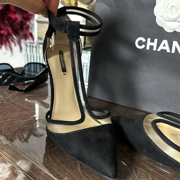 Zara Vinyl Black Court Shoe - Picture 11 of 16